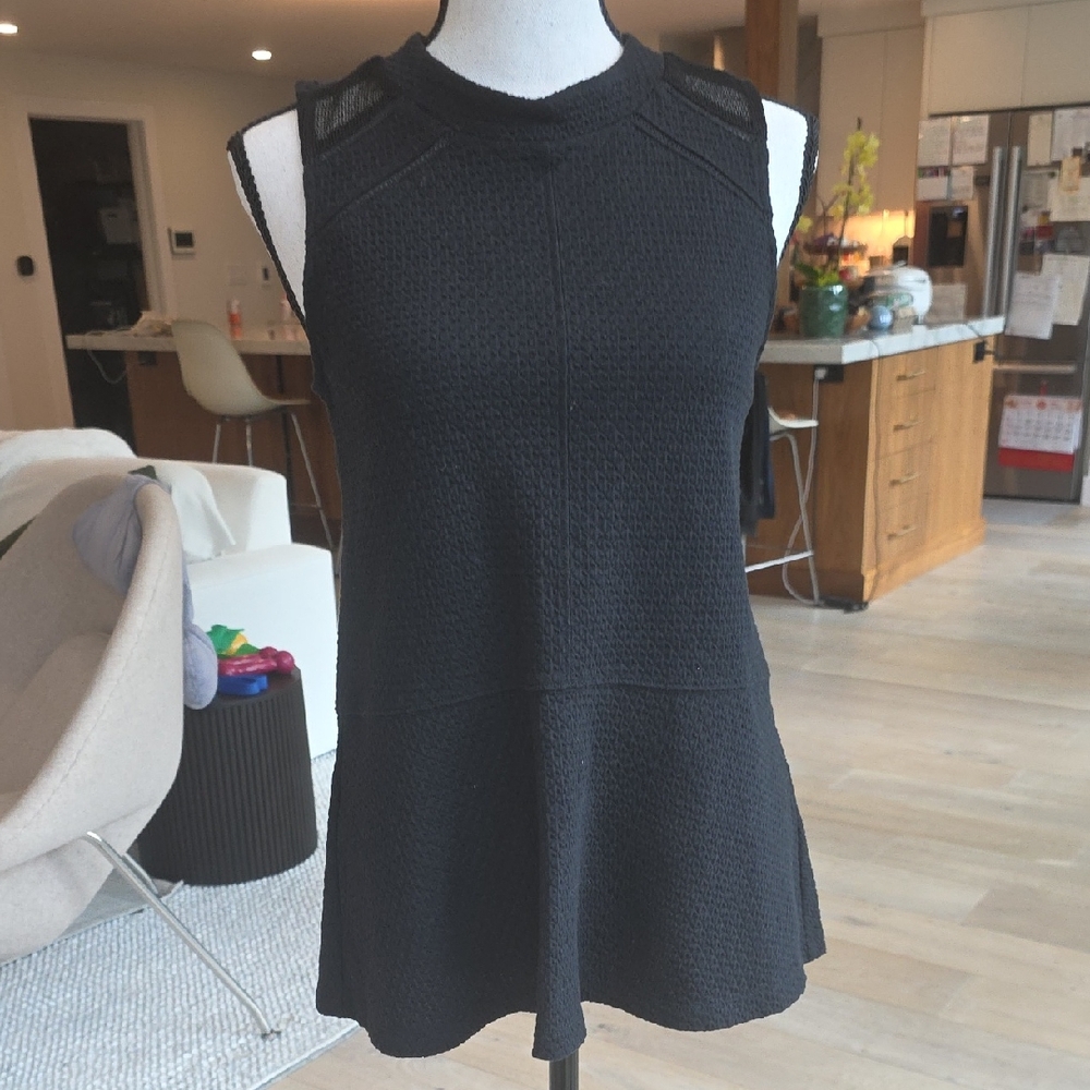 Deletta Black Textured Tank Top XS NWT Anthropologie